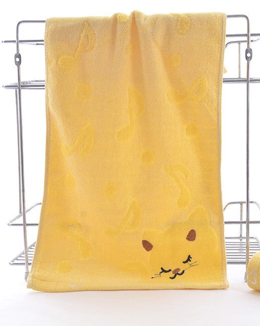 Bamboo Fibre Kitten Face Towel | Soft Cotton Blend Hand Towel