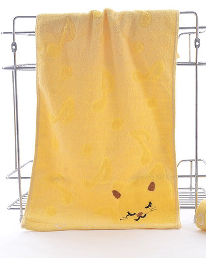 Bamboo Fibre Kitten Face Towel | Soft Cotton Blend Hand Towel