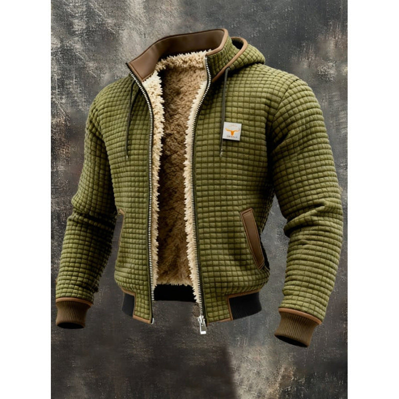Men's Extra-Thick Plaid Hooded Jacket | Fleece-Lined Winter Coat S–4XL