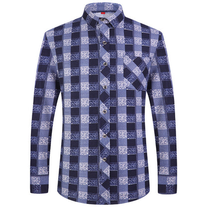 Men's Plaid Long Sleeve Shirt | Slim Fit Business Casual