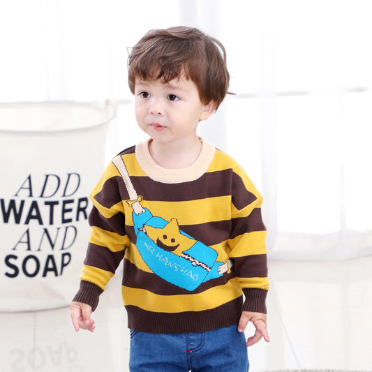 Children's Striped Fine Knit Sweater | Soft Kids Top 90–130cm