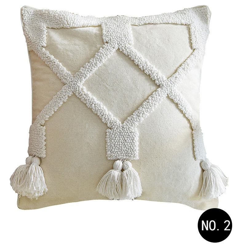 Moroccan Tufted Geometric Cushion Cover | Boho Home Decor