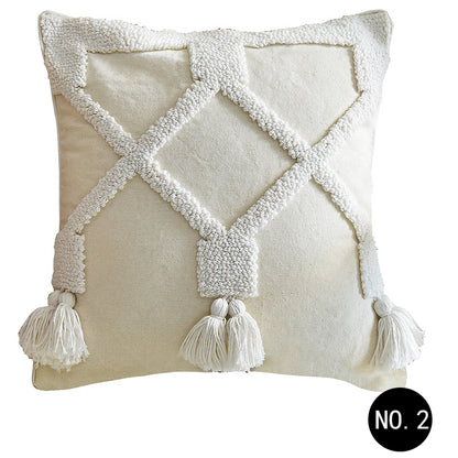 Moroccan Tufted Geometric Cushion Cover | Boho Home Decor