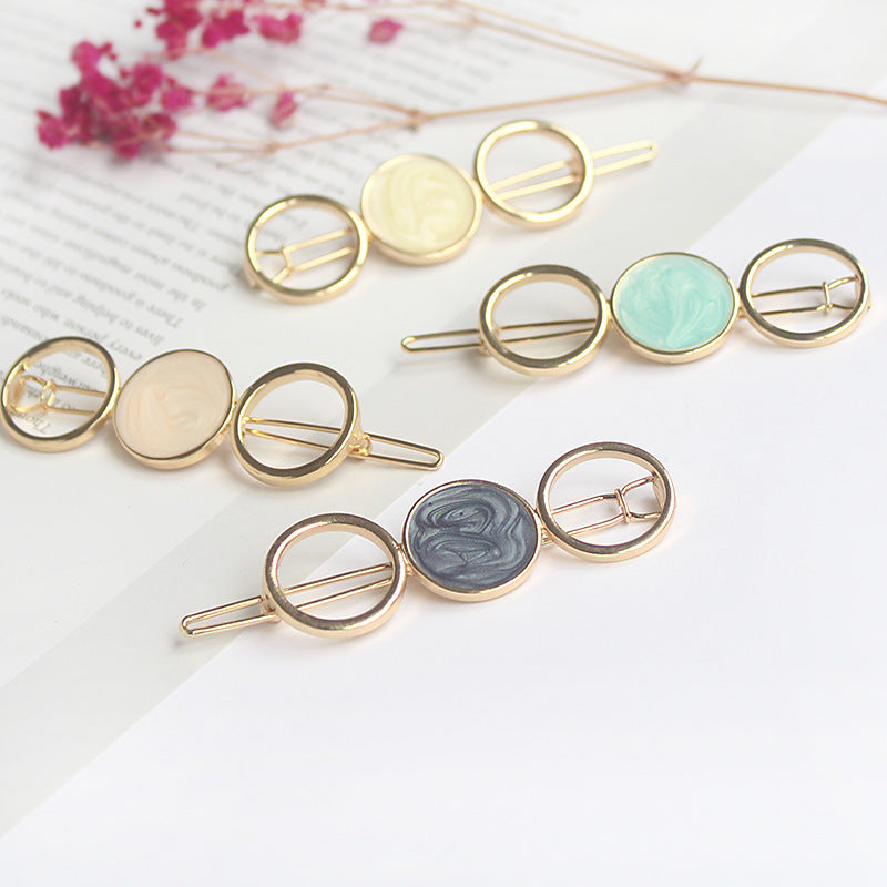 Geometric Opal Crystal Hairpin – Korean Style Silver-Plated | 4 Colours