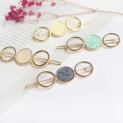 Geometric Opal Crystal Hairpin – Korean Style Silver-Plated | 4 Colours