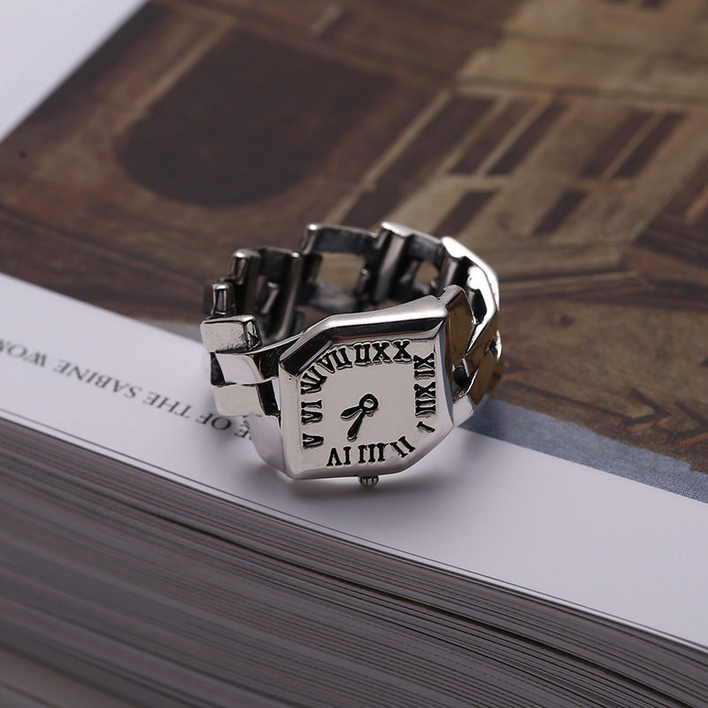 Women's 925 Silver Adjustable Opening Ring – Vintage Elegant Band