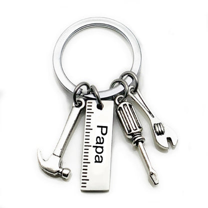 Dad, Papa & Grandpa Miniature Tool Keychain | Hammer & Screwdriver Gift
