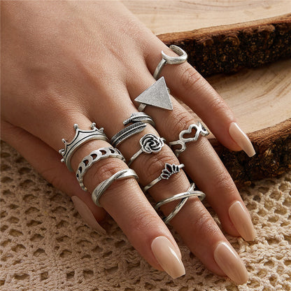 Women's Alloy Ring Set with Gemstone Inlay | 26 Designs | Stackable Rings