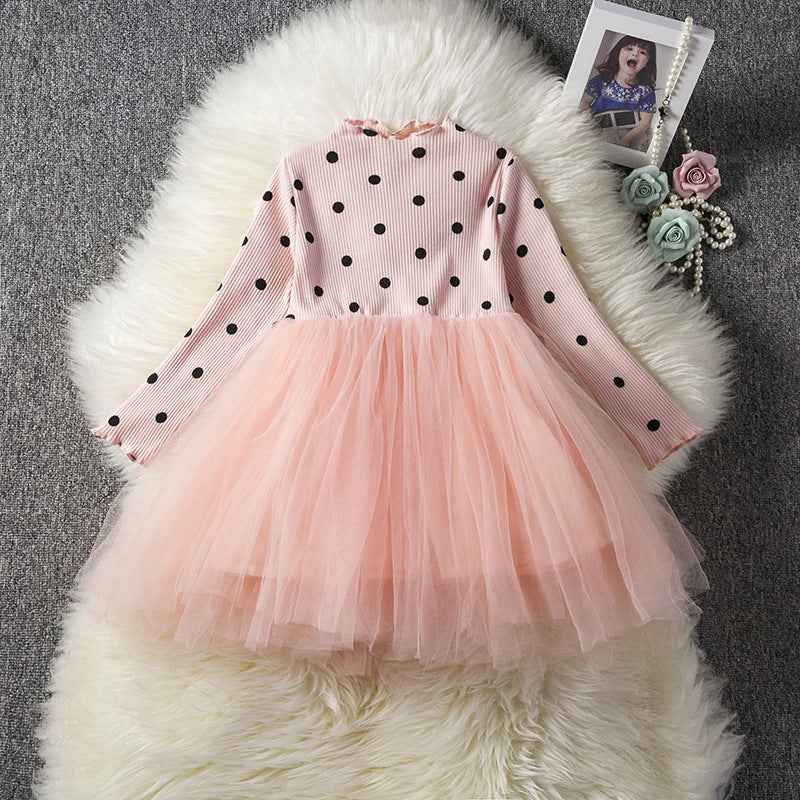 Girls Long Sleeve Tutu Lace Dress – Birthday, Christening & Party Gown