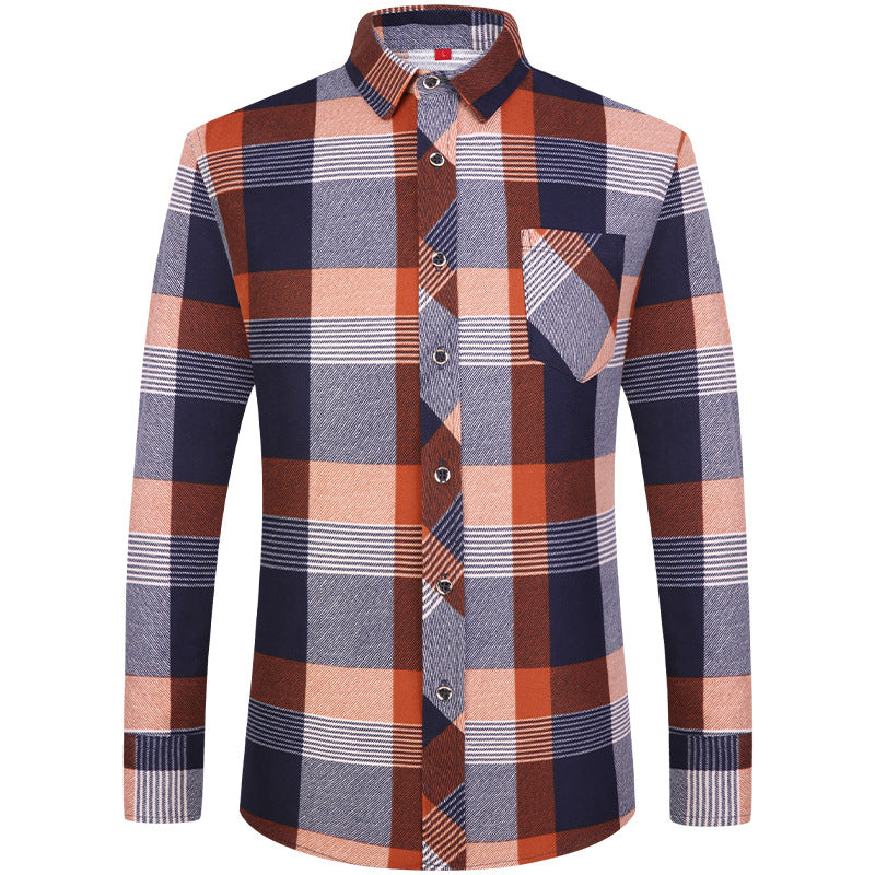 Men's Plaid Long Sleeve Shirt | Slim Fit Business Casual