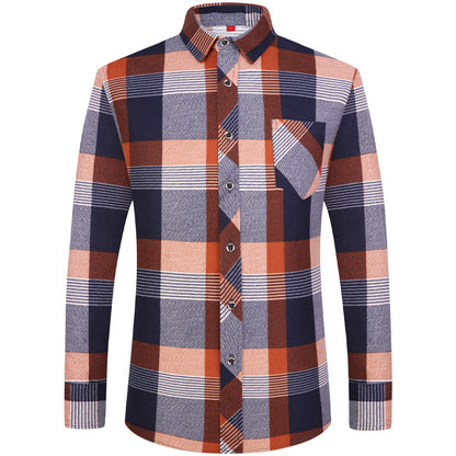 Men's Plaid Long Sleeve Shirt | Slim Fit Business Casual