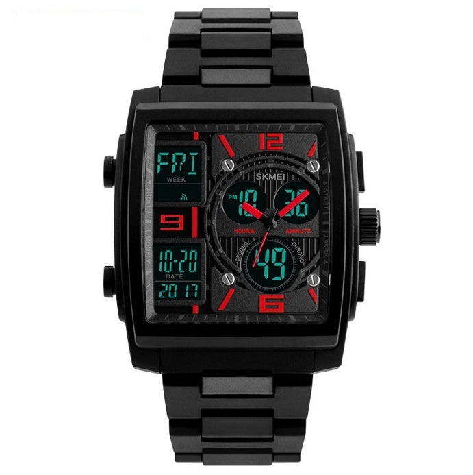 Men's LED Digital Sport Watch – 43mm, Luminous, Alarm & Date