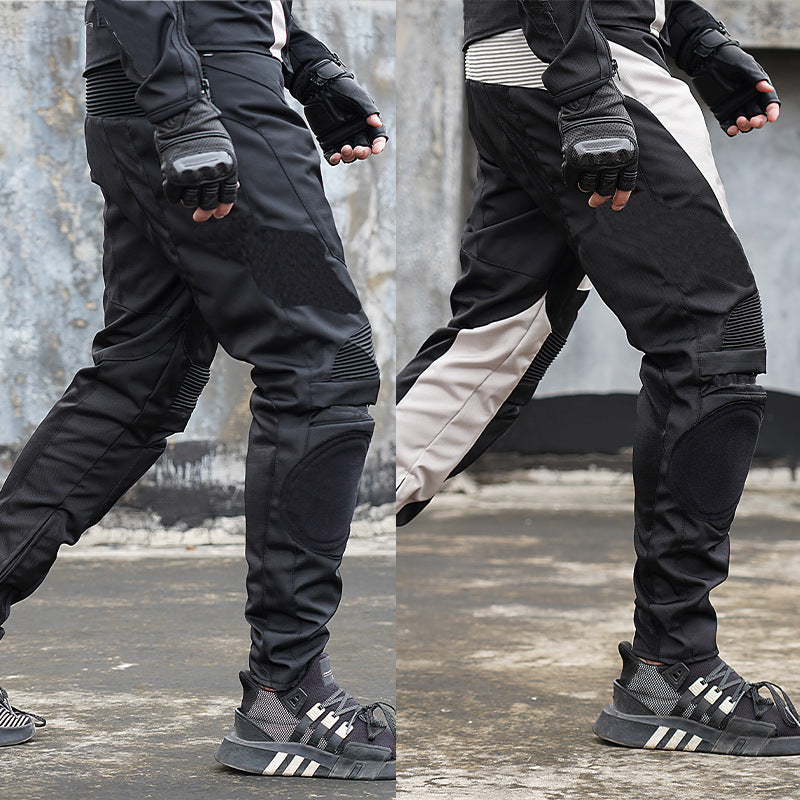 Unisex Outdoor Motorcycle Racing Trousers | Black & White | S-3XL