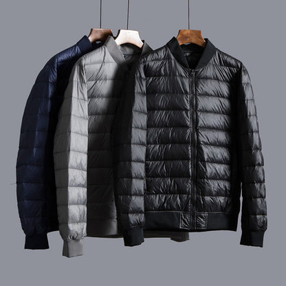 Men's Lightweight Down Jacket - Baseball Collar Casual Winter Coat
