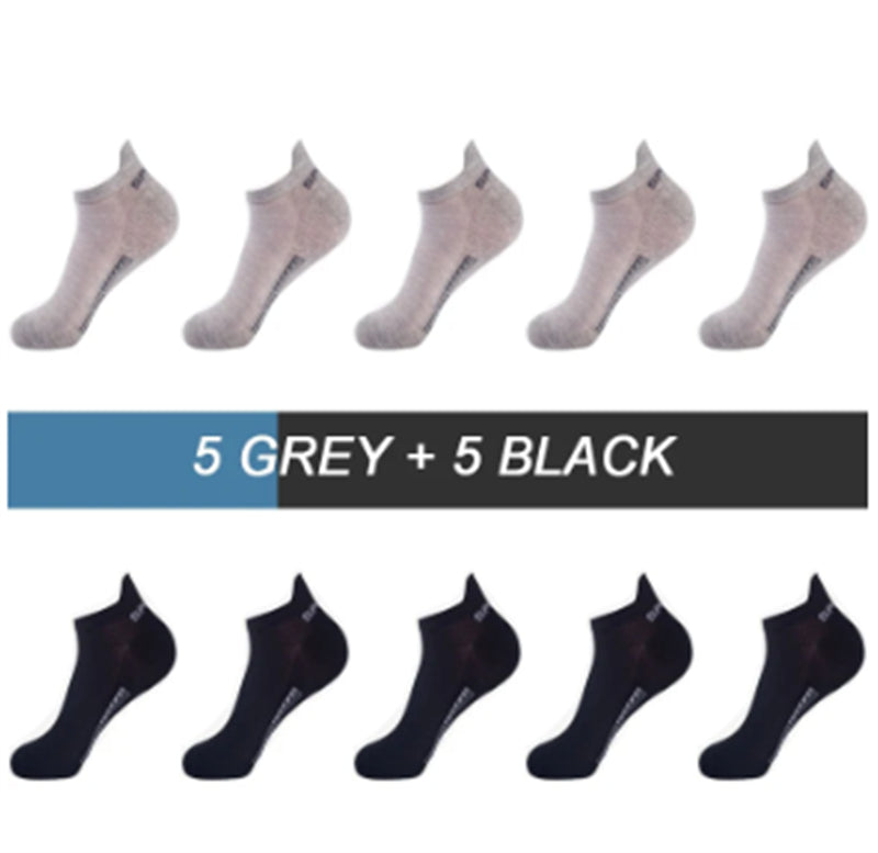 Men's Cotton Ankle Socks – Breathable Mesh Low-Cut Sports Socks