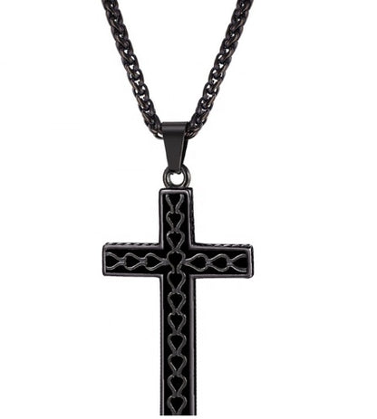 Men's 316L Stainless Steel Vintage Cross Necklace – Gold Plated Christian Pendant