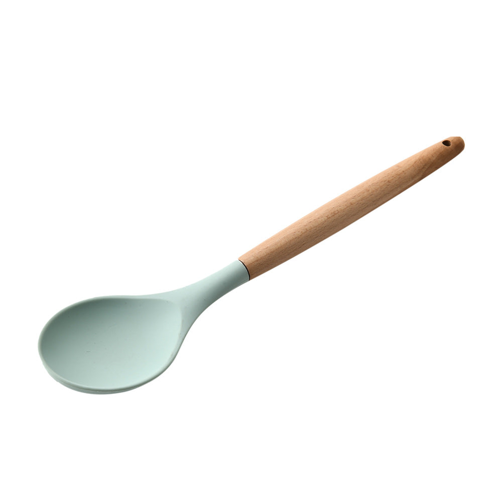 Silicone Kitchen Utensils with Wooden Handle