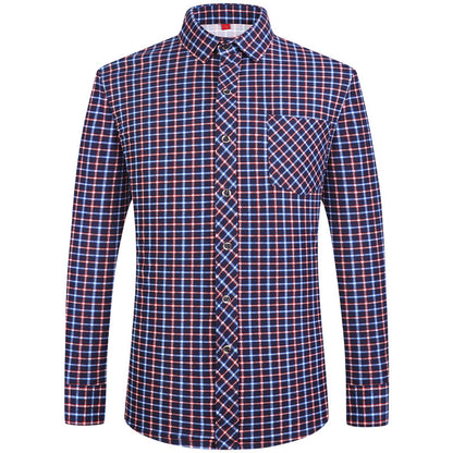 Men's Plaid Long Sleeve Shirt | Slim Fit Business Casual