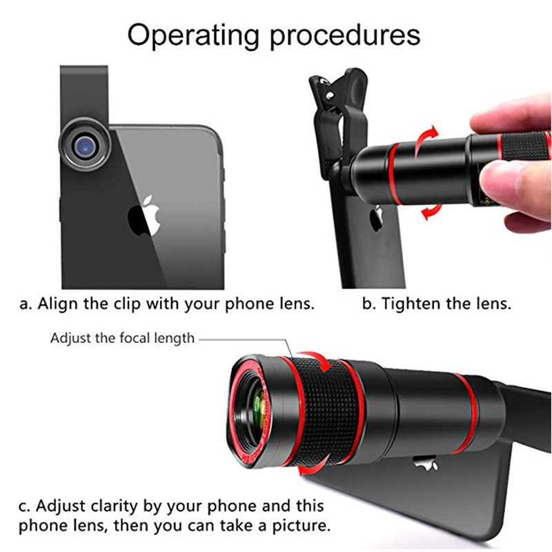 Smartphone Telescope Zoom Lens Clip-On