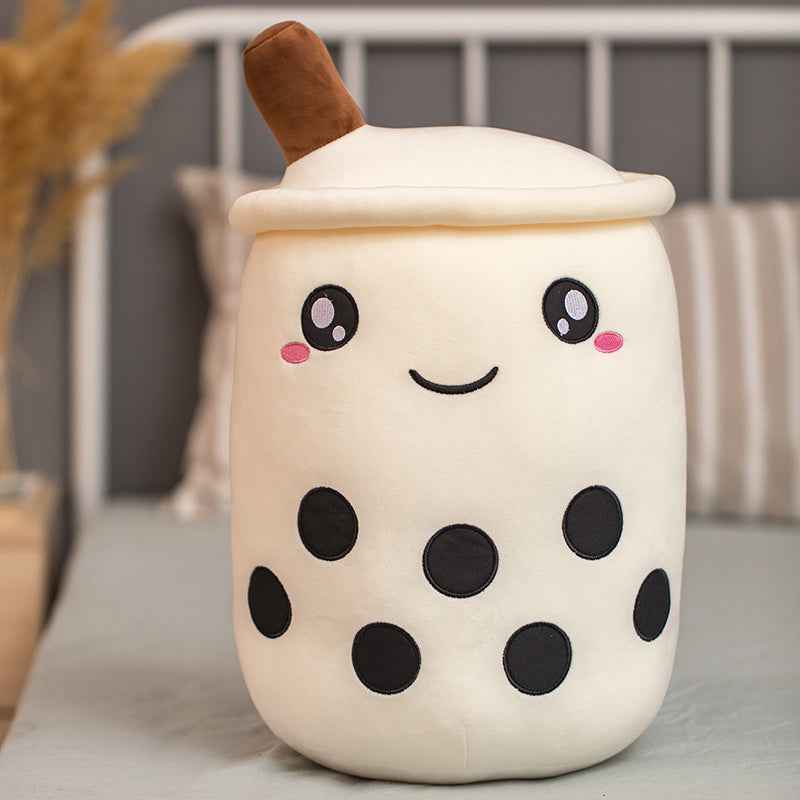 Unique Soft Teddy Plush Boba Milk Tea Plushie Toy Stuffed Fruit Shape Taste Milk Tea Hug Pillow Balls Boba Tea Cup Cushion Kids