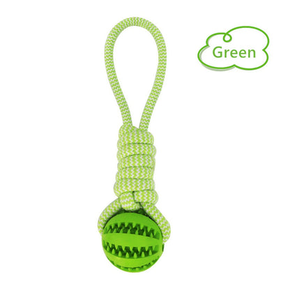 Dog Chew Toy Rubber Twist Ball & Rope – Bite-Resistant Teeth Cleaner