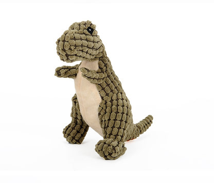 Dinosaur Plush Squeaky Dog Toy | Soft Corn Velvet Chew Toy 25cm & 50cm