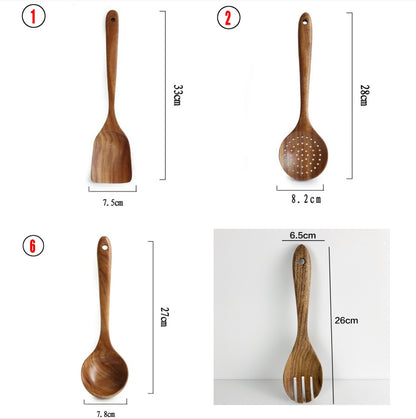 Natural Wood Kitchen Utensil Set
