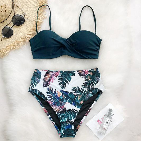 Women's Tropical Print Bikini Set – 4 Styles, Padded