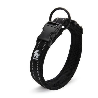 3M Reflective Padded Dog Collar – Soft Mesh Lining | 11 Colours | Sizes XXS–3XL
