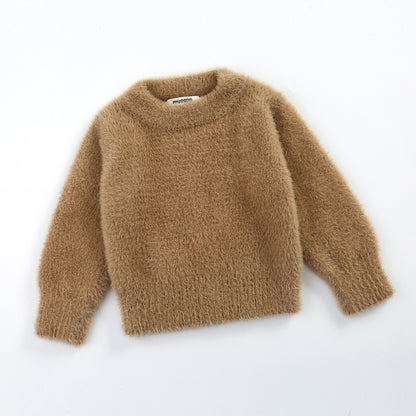 Girls Fluffy Pullover Sweatshirt – Soft Plush Top