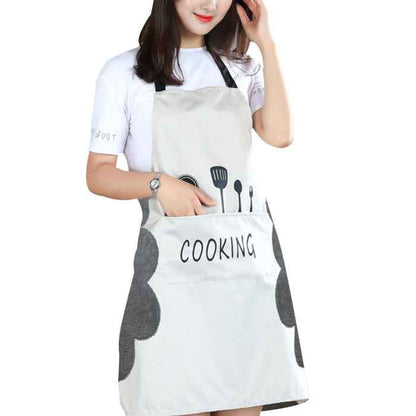 Waterproof Sleeveless Kitchen Apron – Coral Velvet Lined Cooking Apron