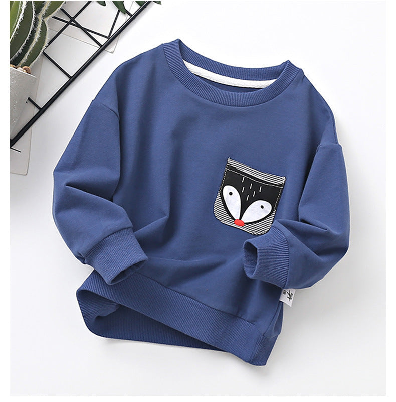 Children's 100% Cotton Long Sleeve Top | Soft Round Neck Kids Sweatshirt
