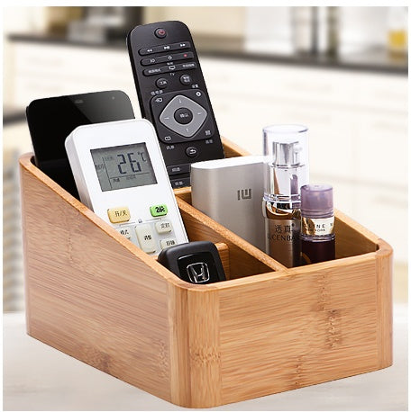 Bamboo Desktop Storage Box | Multi-Purpose Desk Organiser | 3 Sizes