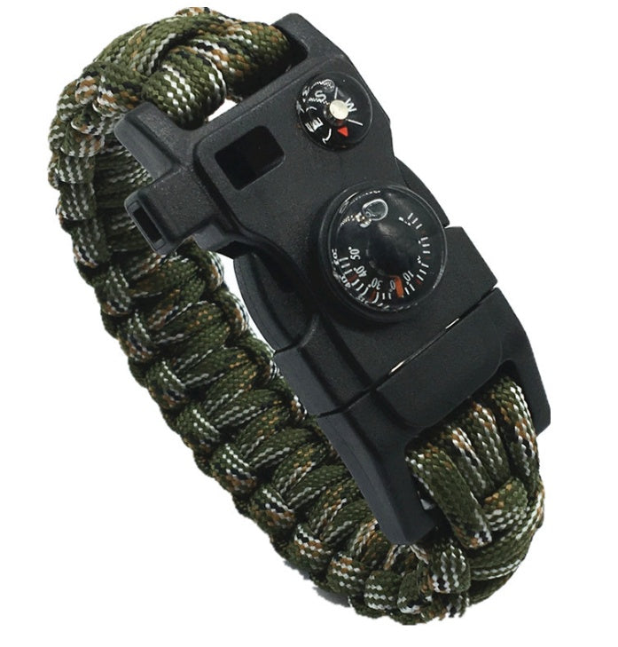 Paracord Survival Bracelet – 7-Core 220kg SOS Emergency Bracelet Red, Yellow, Green & Camouflage