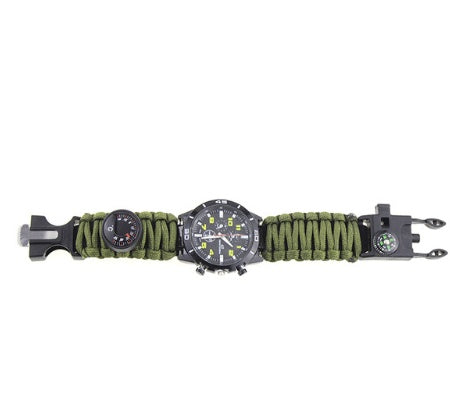 6-in-1 Paracord Survival Bracelet – Compass, Fire Starter & 480kg Rope