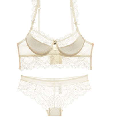 Women's Underwired Push-Up Lace Bra | Ultra-Thin Moulded Cup
