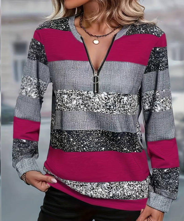 Women's 3D Print Long Sleeve Top – Loose Fit, 10 Colours, Sizes S–5XL