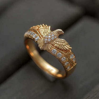 Gold Eagle Wing Ring | Minimalist Alloy Statement Ring for Women