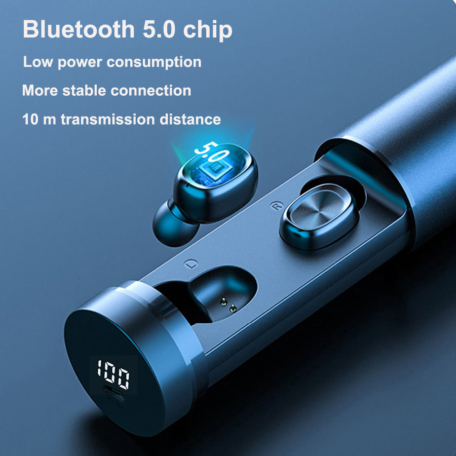 Bluetooth 5.0 Wireless Earbuds | 9D HIFI Sport & Gaming Earphones | Black