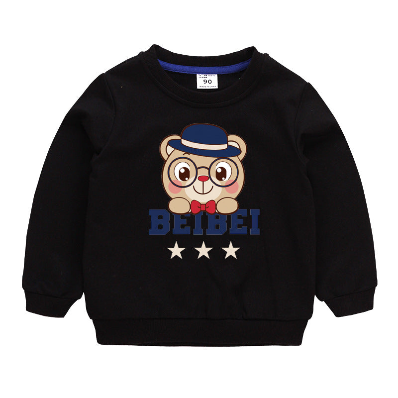 Children's Cartoon Cotton Pullover Sweatshirt | Boys Long Sleeve Top
