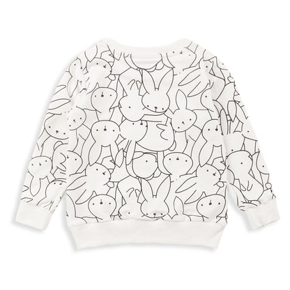 Girls Cotton Rabbit Print Long Sleeve Top – Soft Kids Pullover
