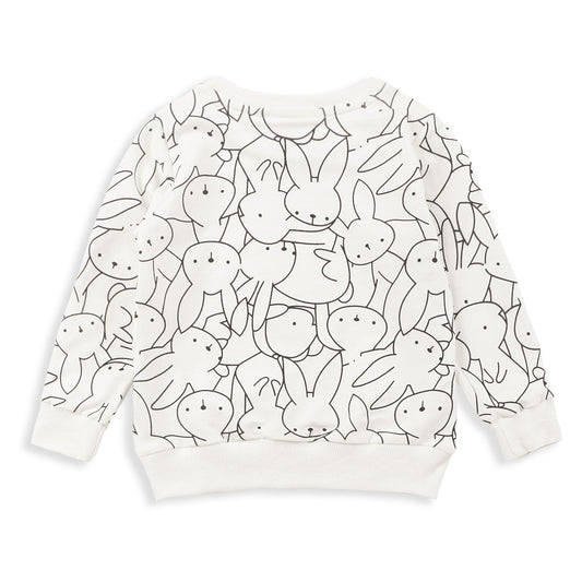 Girls Cotton Rabbit Print Long Sleeve Top – Soft Kids Pullover