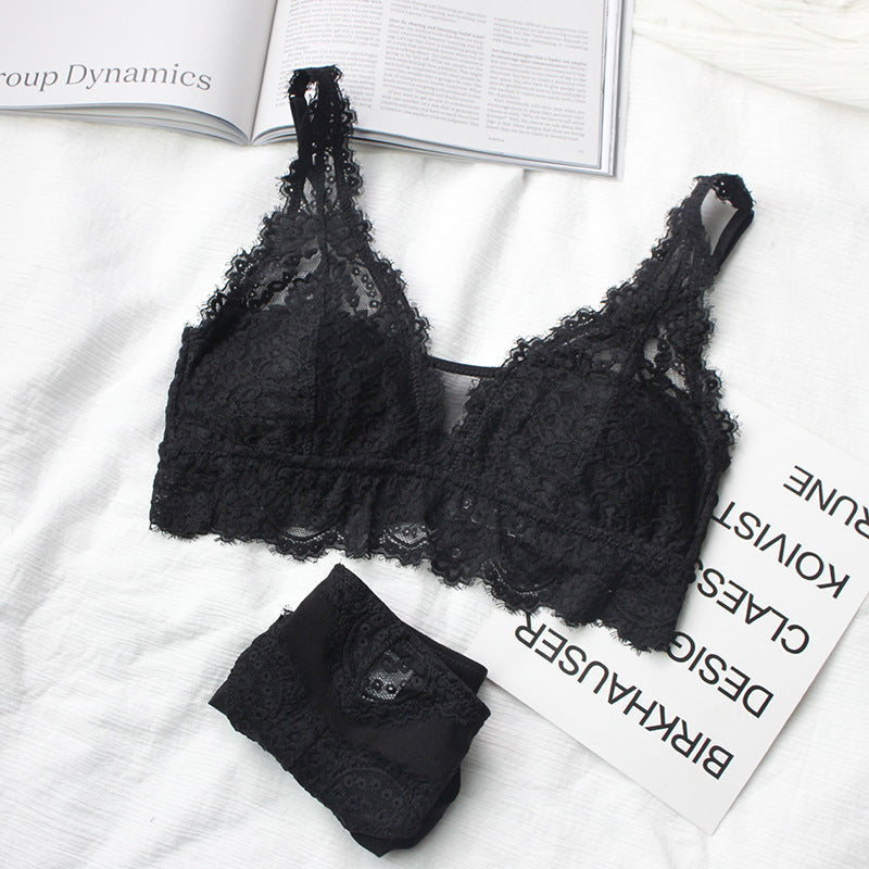 Women's Lace Gathering Bra & Panties Set | ABC Cup Lingerie 5 Colours