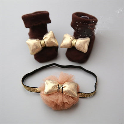 Bow & Zircon Hair Headband | Combed Cotton in 6 Colours
