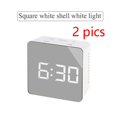 LED Mirror Alarm Clock with Temperature Display