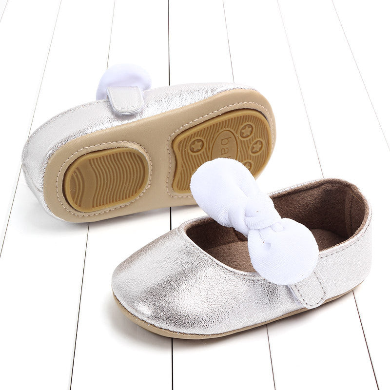 Girls' Bow Detail Baby Toddler Shoes - PU Velcro Flat Sole