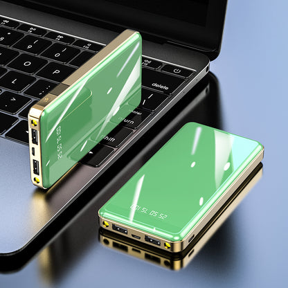 Slim 20,000mAh Power Bank – Mirror Digital Display Portable Charger 5 Colours