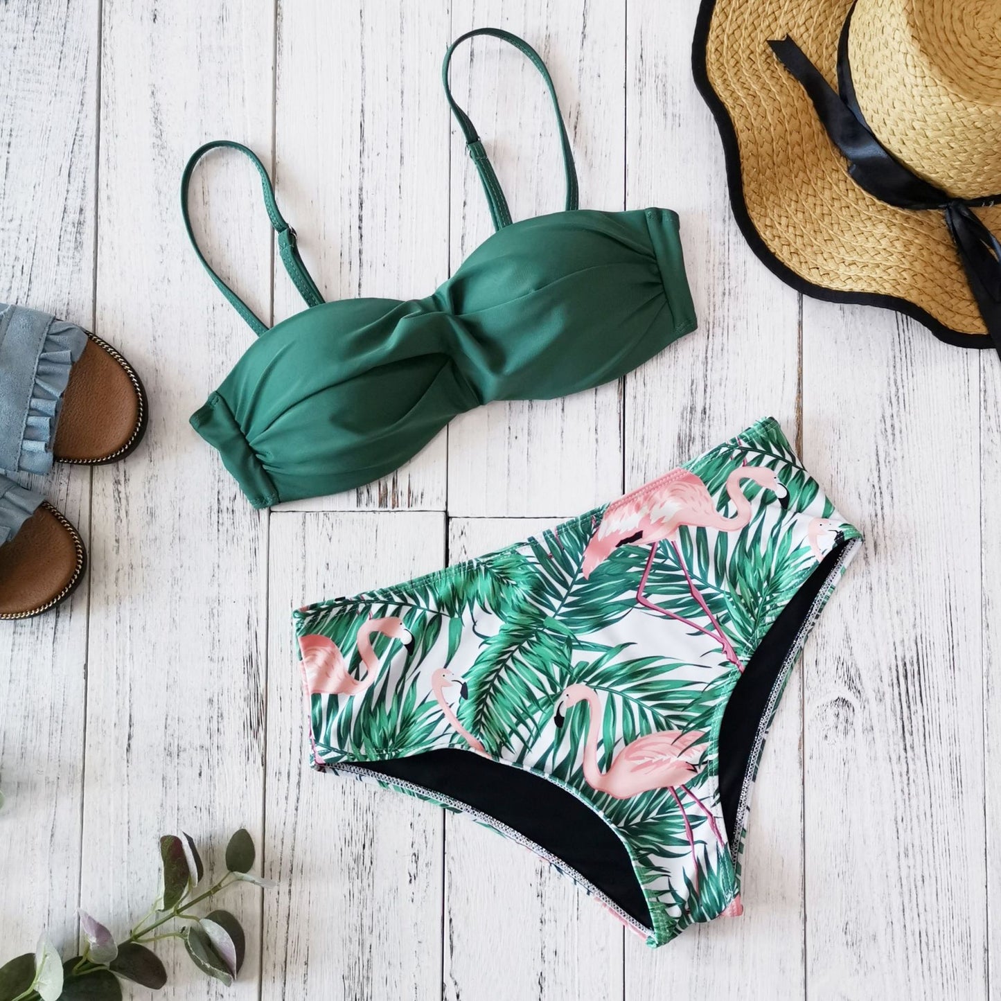 Women's Tropical Print Bikini Set – 4 Styles, Padded