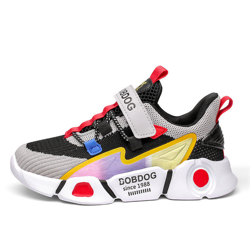 Children's Double Mesh Velcro Trainers | Unisex Lightweight Kids Shoes EU 27-37