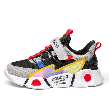 Children's Double Mesh Velcro Trainers | Unisex Lightweight Kids Shoes EU 27-37